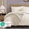 Monbix Queen Comforter Set 7 Pieces Snow White Bed in a Bag Queen Bedding Sets with Comforters All Seasons Comforter Bed Set with Sheets Pillowcases Shams
