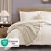 Monbix Queen Comforter Set 7 Pieces Snow White Bed in a Bag Queen Bedding Sets with Comforters All Seasons Comforter Bed Set with Sheets Pillowcases Shams