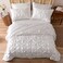 MR&HM MRHM Satin Comforter King 7 Pieces Luxurious Pinch Pleat Bedding Set with Comforter Flat Sheet Fitted Sheet Pillowcases Shams Super Silky Soft Bed Set for All Season King Ivory