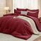 MUXHOMO 7 Pieces Queen Comforter Set Soft Bed in a Bag Queen Size All Season Bedding Set with Comforter Flat Sheet Fitted Sheet Pillowcases Shams Burgundy Red