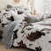 Petrichor Velvet Flannel Queen Comforter Set Cow Print Western Style BlanketLuxury Fuzzy Heavy Bedding Set 3 Pieces Plush Winter Bed Set with Comforter 90x90 2 Pillow Shams 20x26