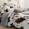 Petrichor Velvet Flannel Queen Comforter Set Cow Print Western Style BlanketLuxury Fuzzy Heavy Bedding Set 3 Pieces Plush Winter Bed Set with Comforter 90x90 2 Pillow Shams 20x26