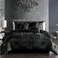 Riverbrook Home Turin Crinkle Velvet Comforter Bedding Set King Size Glam Textured Dcor Black 7 Pieces