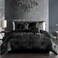 Riverbrook Home Turin Crinkle Velvet Comforter Bedding Set King Size Glam Textured Dcor Black 7 Pieces