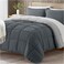 satisomnia King Size Comforter Set Grey Bedding Comforters King Size 3 Pieces Down Alternative Bed Comforter Lightweight Soft Quilted Bed Set Breathable Reversible All Season Bedding Sets Gray
