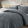 satisomnia King Size Comforter Set Grey Bedding Comforters King Size 3 Pieces Down Alternative Bed Comforter Lightweight Soft Quilted Bed Set Breathable Reversible All Season Bedding Sets Gray