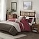 Madison Park Serene Faux Silk Comforter Set Floral Embroidery Design All Season Bedding Set Matching Bed Skirt Decorative Pillows Red King104x92 7 Piece