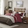 Madison Park Serene Faux Silk Comforter Set Floral Embroidery Design All Season Bedding Set Matching Bed Skirt Decorative Pillows Red King104x92 7 Piece