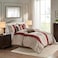Madison Park Comforter Faux SilkTraditional Luxurious Jacquard Design All Season Set Matching Bed Skirt Decorative Pillows Queen90x90 Red 7 Piece