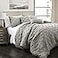 Lush Decor Ravello Pintuck Comforter Set Luxe 5 Piece Textured Bedding Set Traditional Glam Farmhouse Inspired Bedroom Decor King Gray