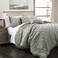 Lush Decor Ravello Pintuck Comforter Set Luxe 5 Piece Textured Bedding Set Traditional Glam Farmhouse Inspired Bedroom Decor King Gray