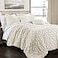 Lush Decor Ravello Pintuck Comforter Set Luxe 5 Piece Textured Bedding Set Traditional Glam Farmhouse Inspired Bedroom Decor Full Queen Ivory