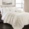 Lush Decor Ravello Pintuck Comforter Set Luxe 5 Piece Textured Bedding Set Traditional Glam Farmhouse Inspired Bedroom Decor Full Queen Ivory