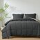 HIG 3pc Gray TwinTwin XL Comforter Set All Season Reversible Down Alternative Comforter with Two Sham Quilted Duvet Insert with Corner Tabs Box Stitched Blanket Breathable Soft
