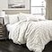 Lush Decor Ravello Pintuck Comforter Set Luxe 5 Piece Textured Bedding Set Traditional Glam Farmhouse Inspired Bedroom Decor Full Queen White
