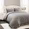 Lush Decor Reyna Ruffle Comforter Set 3 Piece Cozy Ruffled Bedding Set Timeless Elegance and Comfort for Bedroom King Gray