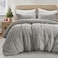 Madison Park Duke Luxe Faux Fur Reversible Comforter Set Soft Plush Reverse Modern Down Alternative Filling Cozy Bedding Box Quilted Warm Cover Matching Shams FullQueen Grey 3 Piece