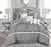 Chic Home Silver Bed in a Bag Comforter Set King Size 16 Pieces Ashville Microfiber Bedding Comforter Euro Shams Fitted Flat Sheets Bed Skirt Pillowcases and Decorative Pillows