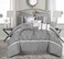 Chic Home Silver Bed in a Bag Comforter Set King Size 16 Pieces Ashville Microfiber Bedding Comforter Euro Shams Fitted Flat Sheets Bed Skirt Pillowcases and Decorative Pillows