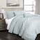 Lush Decor Ravello Pintuck Comforter Set Luxe 5 Piece Textured Bedding Set Traditional Glam Farmhouse Inspired Bedroom Decor King Blue