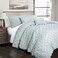 Lush Decor Ravello Pintuck Comforter Set Luxe 5 Piece Textured Bedding Set Traditional Glam Farmhouse Inspired Bedroom Decor King Blue