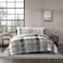 Eddie Bauer King Comforter Set Plaid Reversible Bedding Stylish Warm Home Decor Normandy Grey King