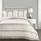 Lush Decor Farmhouse Stripe Reversible Cotton Comforter Set 3 Piece Set King Blue Cozy Farmhouse Bedding Set Rustic Decor Striped Comforter Modern Farmhouse Bedroom Decor