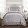 Lush Decor Reyna Ruffle Comforter Set Twin XL Light Grey 2 Piece Cozy Bedding Set