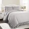 Lush Decor Reyna Ruffle Comforter Set FullQueen Light Grey 3 Piece Cozy Bedding Set