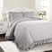 Lush Decor Reyna Ruffle Comforter Set FullQueen Light Grey 3 Piece Cozy Bedding Set