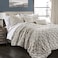 Lush Decor Ravello Pintuck Comforter Set Luxe 5 Piece Textured Bedding Set Traditional Glam Farmhouse Inspired Bedroom Decor Full Queen Wheat