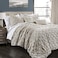 Lush Decor Ravello Pintuck Comforter Set Luxe 5 Piece Textured Bedding Set Traditional Glam Farmhouse Inspired Bedroom Decor Full Queen Wheat