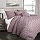 Lush Decor Ravello Pintuck Comforter Set Luxe 5 Piece Textured Bedding Set Traditional Glam Farmhouse Inspired Bedroom Decor King Woodrose