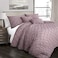 Lush Decor Ravello Pintuck Comforter Set Luxe 5 Piece Textured Bedding Set Traditional Glam Farmhouse Inspired Bedroom Decor King Woodrose