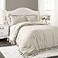 Lush Decor Reyna Ruffle Comforter Set King Wheat 3 Piece Cozy Bedding Set