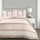 Lush Decor Farmhouse Stripe Reversible Cotton Comforter Set 3 Piece Set King Red Cozy Farmhouse Bedding Set Rustic Decor Striped Comforter Modern Farmhouse Bedroom Decor