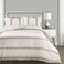 Lush Decor Farmhouse Stripe Reversible Cotton Comforter Set 3 Piece Set Full Queen Blue Cozy Frmhouse Bedding Set Rustic Decor Striped Comforter Modern Farmhose Bedroom Decor