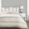 Lush Decor Farmhouse Stripe Reversible Cotton Comforter Set 3 Piece Set Full Queen Blue Cozy Frmhouse Bedding Set Rustic Decor Striped Comforter Modern Farmhose Bedroom Decor