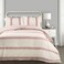 Lush Decor Farmhouse Stripe Reversible Cotton Comforter Set 3 Piece Set Full Queen Red Cozy Farmhouse Bedding Set Rustic Decor Striped Comforter Modern Farmhouse Bedroom Decor