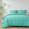 HIG Reversible Lightweight Comforter All Season Down Alternative Summer Duvet Insert Blue Quilted Bedding Comforters with Corner Tabs FullQueen Size Aqua BlueLight Grey