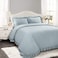 Lush Decor Reyna Ruffle Comforter Set King Lake Blue 3 Piece Cozy Bedding Set