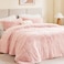 Intelligent Design Malea Shaggy Comforter Set Long Faux Fur Cozy Down Alternative Modern Casual Ultra Soft All Season Fluffy Bedding with Matching Sham FullQueen Blush 3 Piece