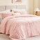 Intelligent Design Malea Shaggy Comforter Set Long Faux Fur Cozy Down Alternative Modern Casual Ultra Soft All Season Fluffy Bedding with Matching Sham FullQueen Blush 3 Piece