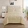 Sweet Home Collection 7 Piece Comforter Set Bag Solid Color All Season Soft Down Alternative Blanket Luxurious Microfiber Bed Sheets Beige Queen