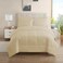 Sweet Home Collection 7 Piece Comforter Set Bag Solid Color All Season Soft Down Alternative Blanket Luxurious Microfiber Bed Sheets Beige Queen
