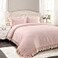 Lush Decor Reyna Ruffle Comforter Set 3 Piece Cozy Ruffled Bedding Set Timeless Elegance and Comfort for Bedroom King Blush