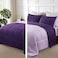 Exclusivo Mezcla Lightweight Reversible King Size Comforter Set Down Alternative Comforter with 2 Pillow Sham King Size Bedding Set for All Seasons Deep PurpleLilac