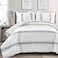 Lush Decor Farmhouse Stripe Reversible Cotton Comforter Set 3 Piece Set King Navy Cozy Farmhouse Bedding Set Rustic Decor Striped Comforter Modern Farmhouse Bedroom Decor