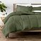 Bare Home Comforter Set Queen Size UltraSoft Goose Down Alternative Premium 1800 Series All Season Warmth Queen Cypress Green
