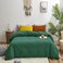 Luxlovery Emerald Green Comforter Set Queen Dark Green Bedding Comforter Set Modern Solid Forest Green Cotton Blanket Quilts Cozy Soft Breathable 1 Comforter with 2 YellowCaramel Pillowcases